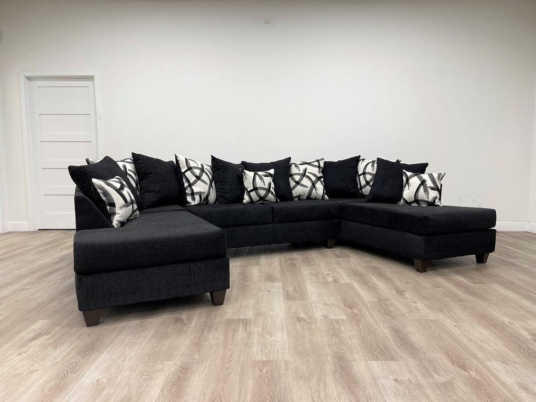 Balyton Black Double Chaise Sectional by Happy Homes at Eve Furniture