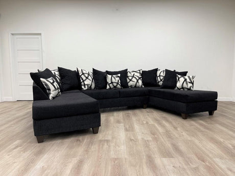 Balyton Black Double Chaise Sectional by Happy Homes at Eve Furniture