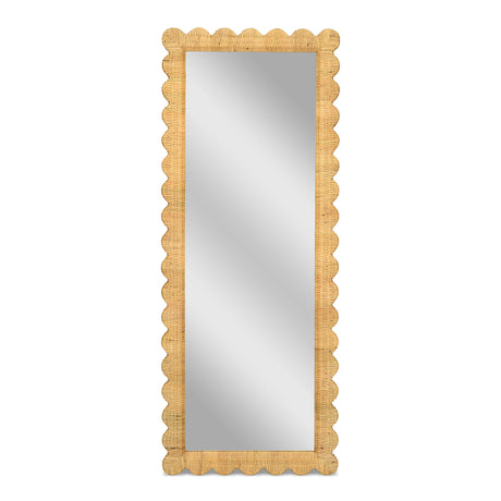 Bama 29.1" x 75" Long Natural Rattan Wall Mirror by TOV Furniture at Eve Furniture
