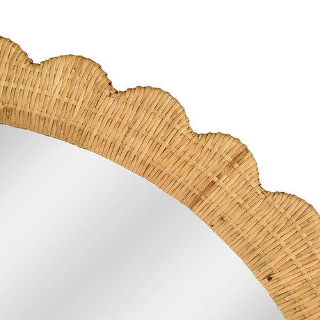 Bama 48" x 79" Jumbo Natural Rattan Arched Wall Mirror by TOV Furniture at Eve Furniture