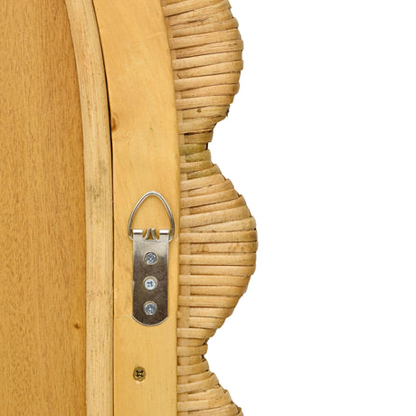 Bama 48" x 79" Jumbo Natural Rattan Arched Wall Mirror by TOV Furniture at Eve Furniture