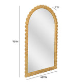 Bama 48" x 79" Jumbo Natural Rattan Arched Wall Mirror by TOV Furniture at Eve Furniture