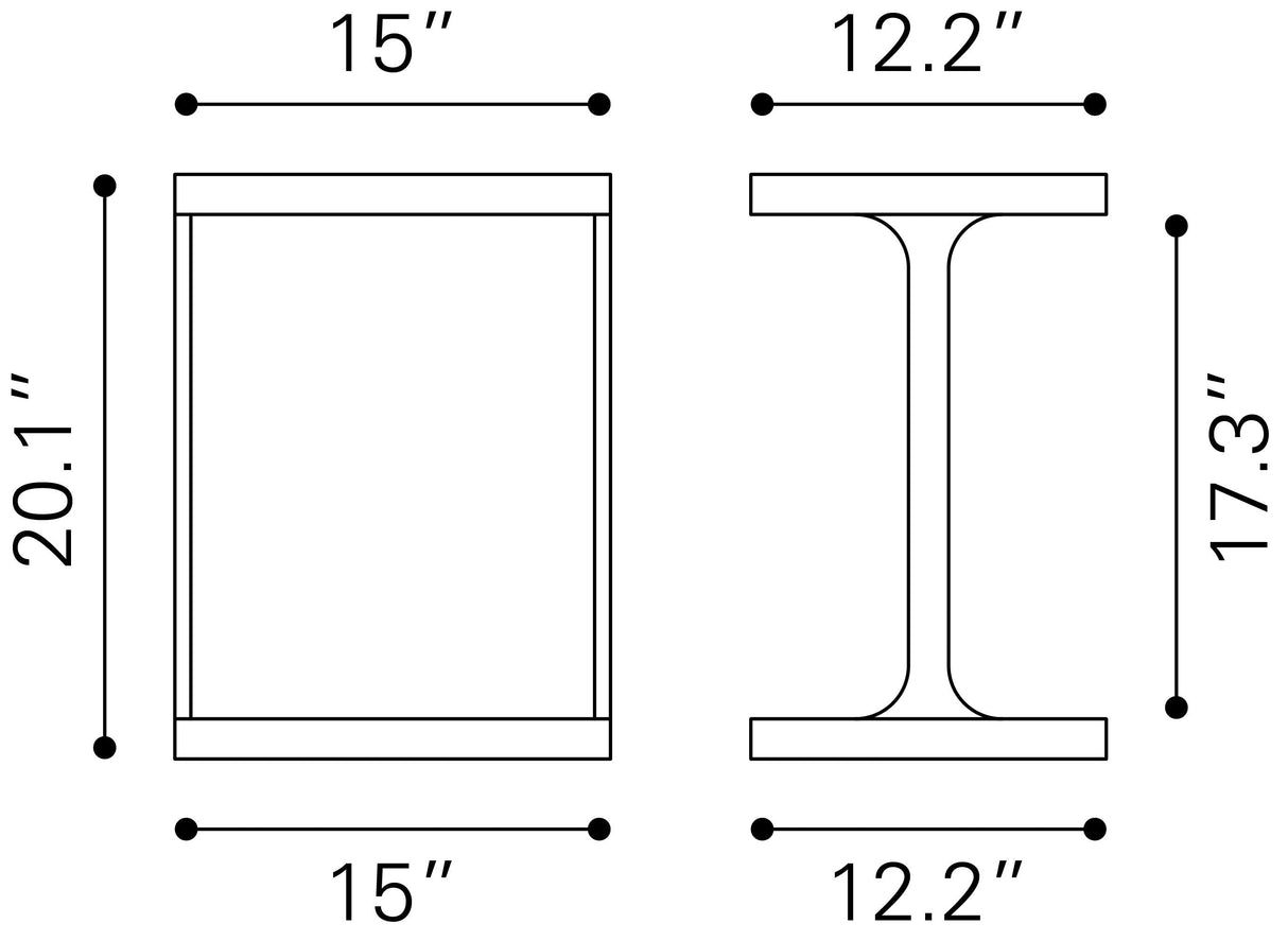 Bama Black Side Table by Zuomod at Eve Furniture