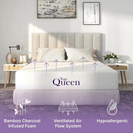 Bamboo Charcoal Infused Memory Foam Mattress by NapQueen at Eve Furniture