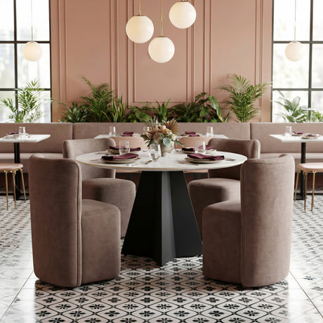 Bambun Taupe Dining Chair with Wheels by Zuomod at Eve Furniture