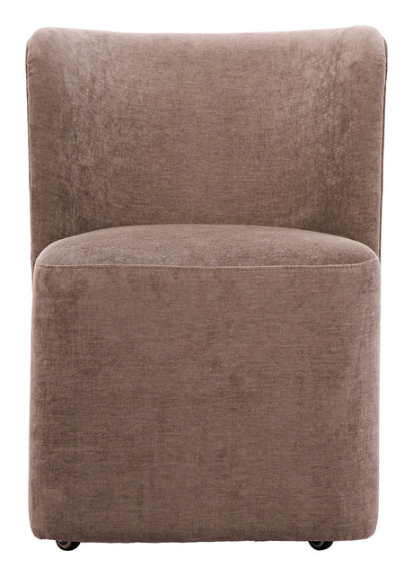 Bambun Taupe Dining Chair with Wheels by Zuomod at Eve Furniture