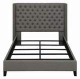 Bancroft Demi-wing Upholstered California King Bed Gray