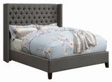 Bancroft Demi-wing Upholstered Full Bed Gray