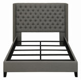 Bancroft Demi-wing Upholstered Full Bed Gray