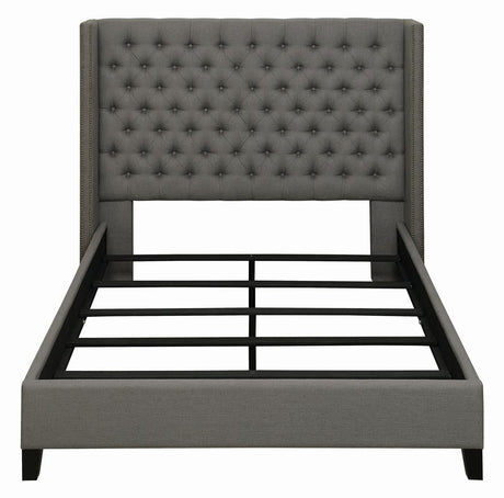 Bancroft Demi-wing Upholstered Full Bed Gray