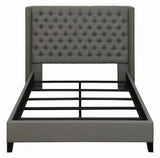 Bancroft Demi-wing Upholstered Queen Bed Gray