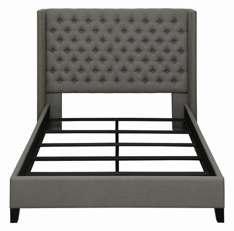 Bancroft Demi-wing Upholstered Queen Bed Gray