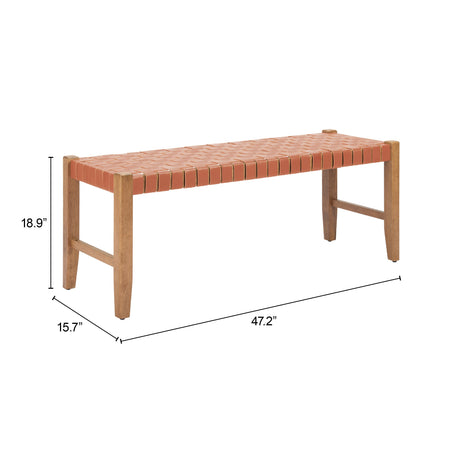 Bandani Tan Bench by Zuomod at Eve Furniture