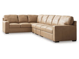 Bandon Toffee 4-Piece Leather Sectional by Ashley at Eve Furniture