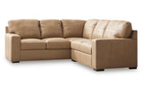 Bandon Toffee Leather 2-Piece Left Arm Facing LAF Sectional by Ashley at Eve Furniture