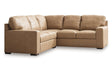 Bandon Toffee Leather 2-Piece Right Arm Facing RAF Sectional by Ashley at Eve Furniture