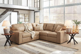 Bandon Toffee Leather 2-Piece Right Arm Facing RAF Sectional by Ashley at Eve Furniture