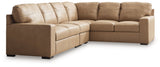 Bandon Toffee Leather 3-Piece Right Arm Facing RAF Sectional by Ashley at Eve Furniture