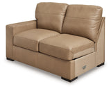 Bandon Toffee Leather 3-Piece Right Arm Facing RAF Sectional by Ashley at Eve Furniture