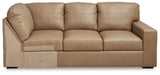 Bandon Toffee Right-Arm Facing Sofa with Corner Wedge by Ashley at Eve Furniture