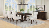 Baney Cream/Dark Oak Fabric Upholstered Dining Side Chair by Coaster at Eve Furniture