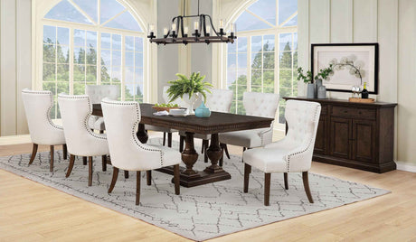 Baney Cream/Dark Oak Fabric Upholstered Dining Side Chair by Coaster at Eve Furniture