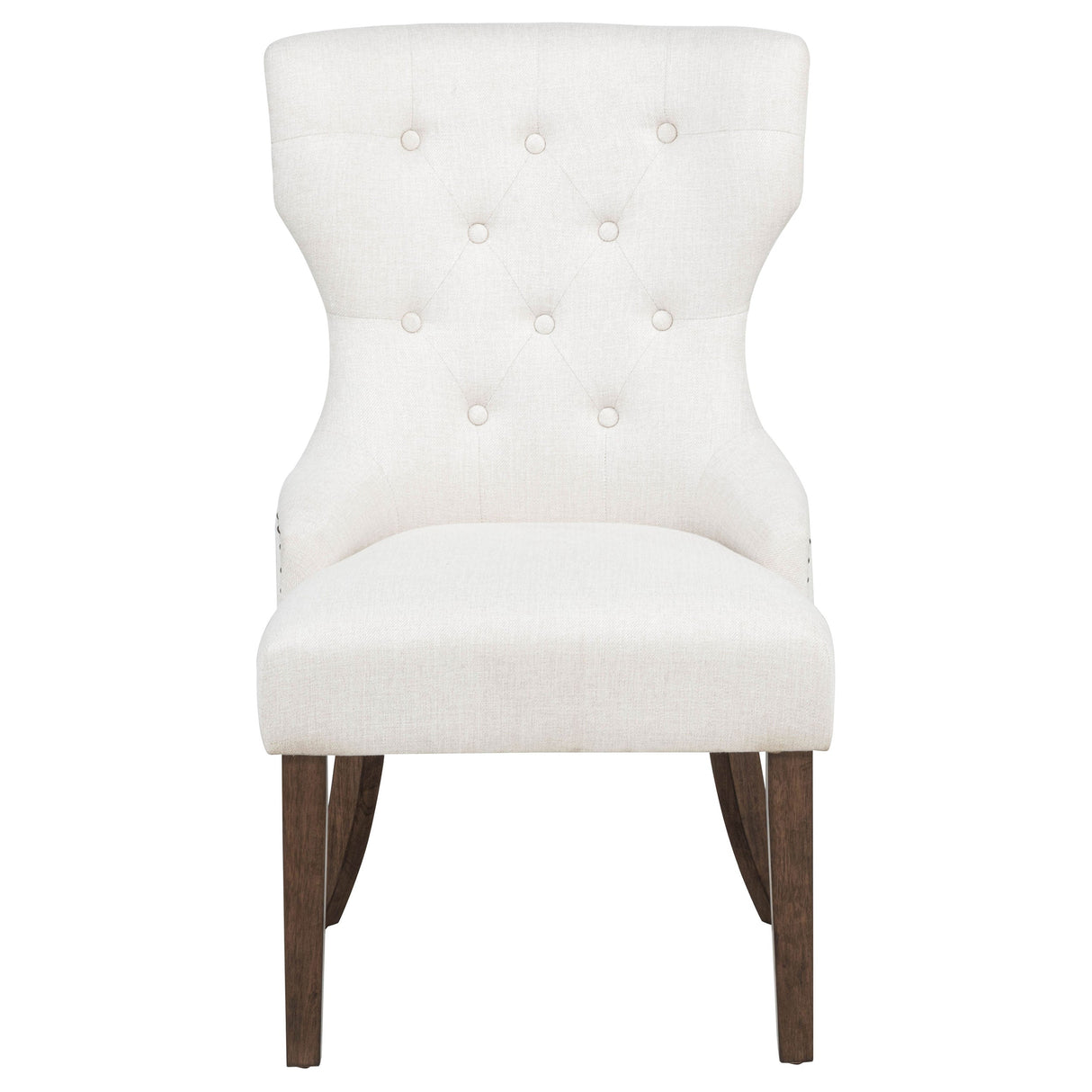Baney Cream/Dark Oak Fabric Upholstered Dining Side Chair by Coaster at Eve Furniture