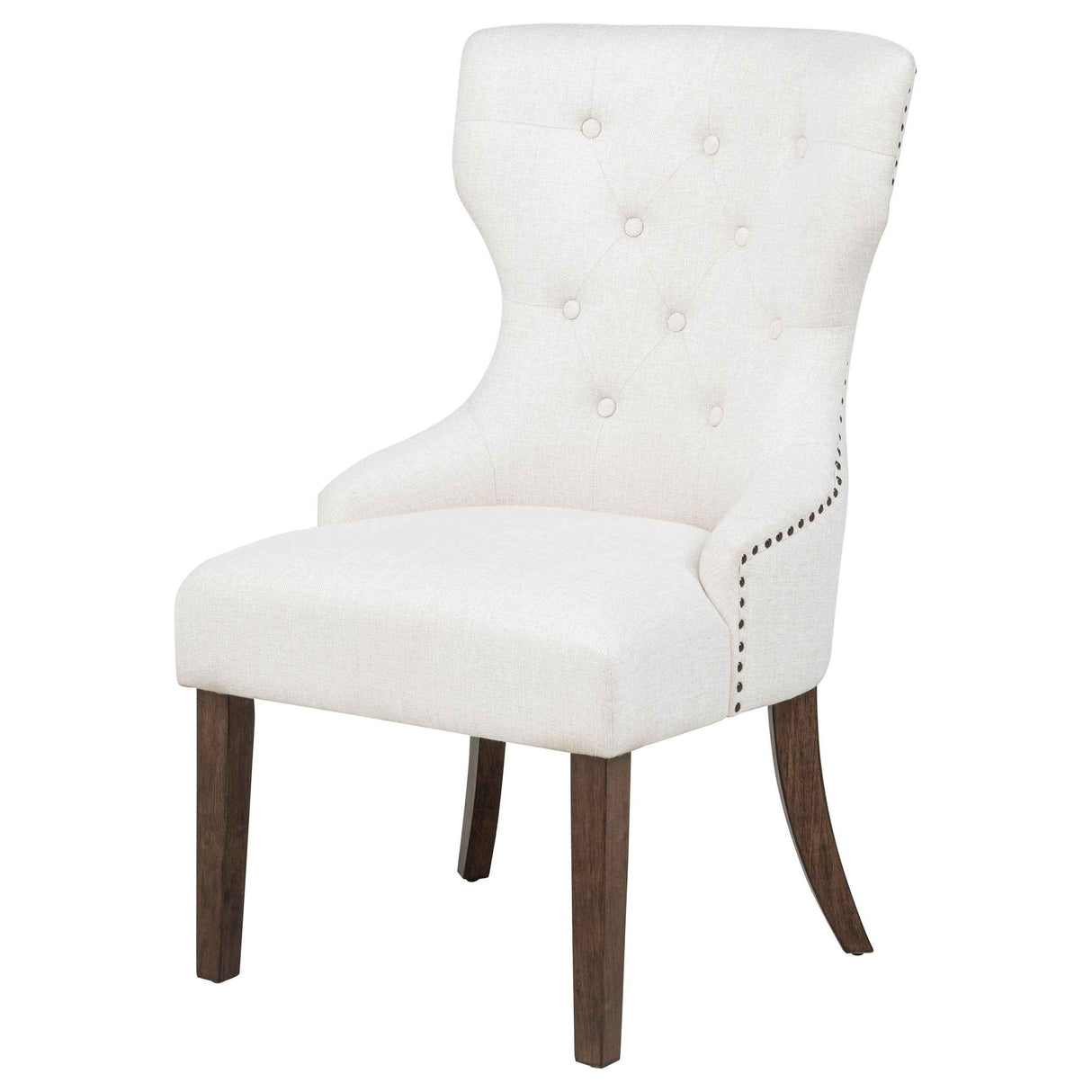 Baney Cream/Dark Oak Fabric Upholstered Dining Side Chair by Coaster at Eve Furniture