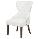 Baney Cream/Dark Oak Fabric Upholstered Dining Side Chair by Coaster at Eve Furniture
