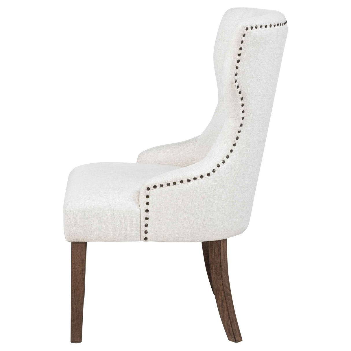 Baney Cream/Dark Oak Fabric Upholstered Dining Side Chair by Coaster at Eve Furniture