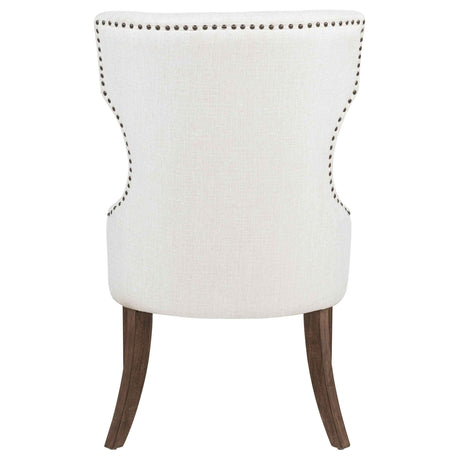 Baney Cream/Dark Oak Fabric Upholstered Dining Side Chair by Coaster at Eve Furniture