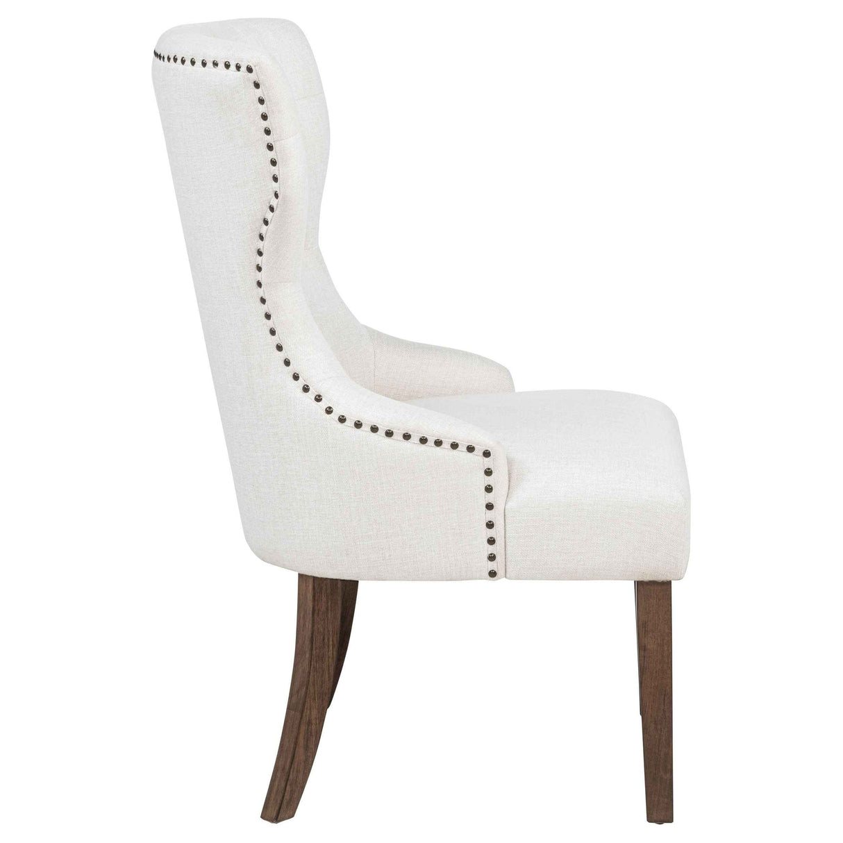 Baney Cream/Dark Oak Fabric Upholstered Dining Side Chair by Coaster at Eve Furniture