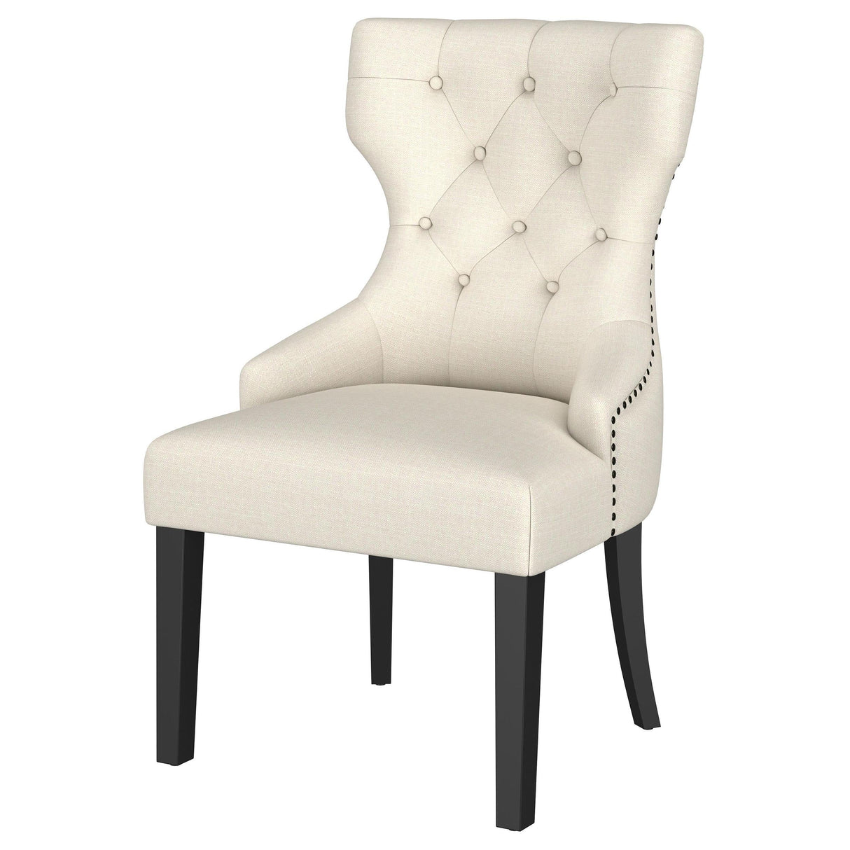 Baney Upholstered Parson Dining Side Chair with Tufted Back Beige