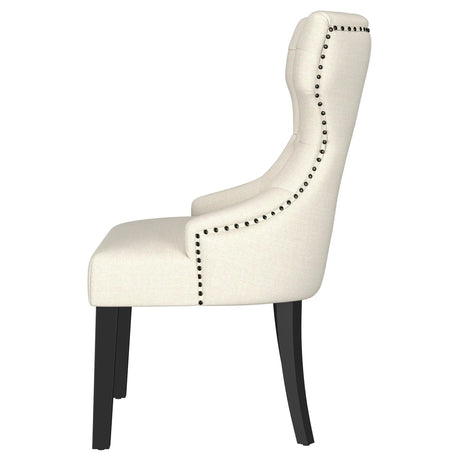 Baney Upholstered Parson Dining Side Chair with Tufted Back Beige by Coaster at Eve Furniture