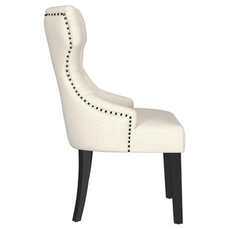 Baney Upholstered Parson Dining Side Chair with Tufted Back Beige by Coaster at Eve Furniture