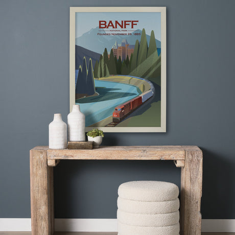 Banff Go Canada (L) by Mercana Studio a Hand Embellished Decograph Framed Art Print by Mercana at Eve Furniture