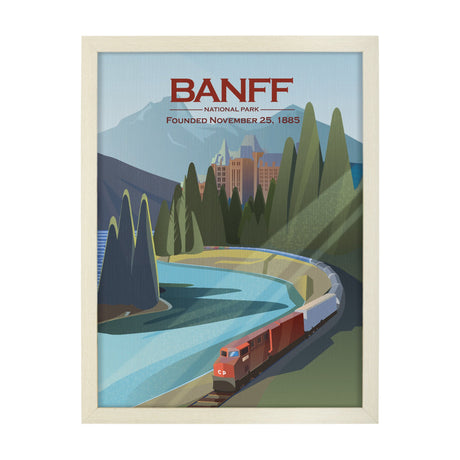Banff Go Canada (L) by Mercana Studio a Hand Embellished Decograph Framed Art Print by Mercana at Eve Furniture