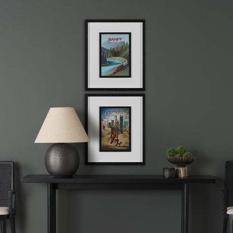 Banff Go Canada (M) by Mercana Studio a Framed Art Print Matted under Glass by Mercana at Eve Furniture