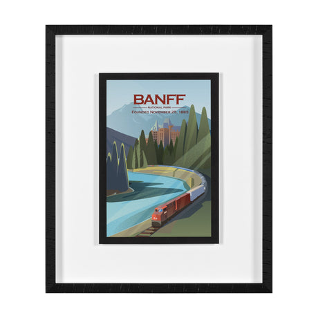 Banff Go Canada (M) by Mercana Studio a Framed Art Print Matted under Glass by Mercana at Eve Furniture