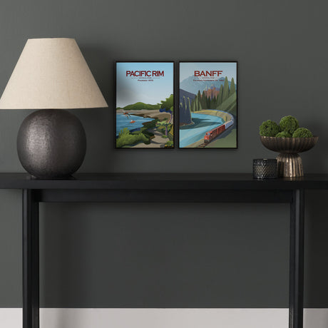 Banff Go Canada (SM) by Mercana Studio a Hand Embellished Decograph Framed Art Print by Mercana at Eve Furniture