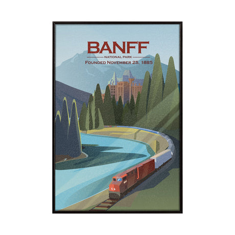 Banff Go Canada (SM) by Mercana Studio a Hand Embellished Decograph Framed Art Print by Mercana at Eve Furniture