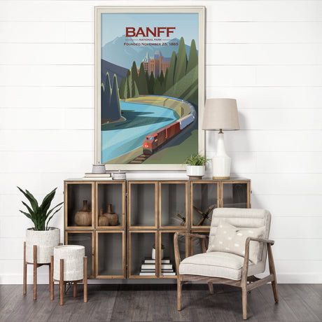 Banff Go Canada (XL) by Mercana Studio a Hand Embellished Decograph Framed Art Print under Glass by Mercana at Eve Furniture