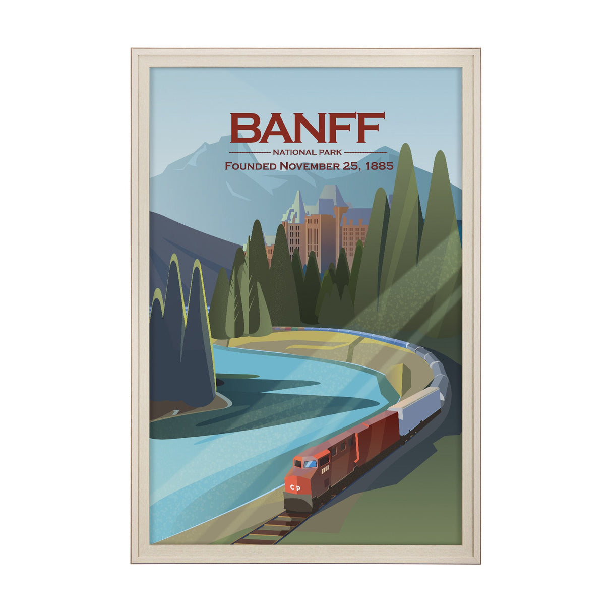 Banff Go Canada (XL) by Mercana Studio a Hand Embellished Decograph Framed Art Print under Glass by Mercana at Eve Furniture