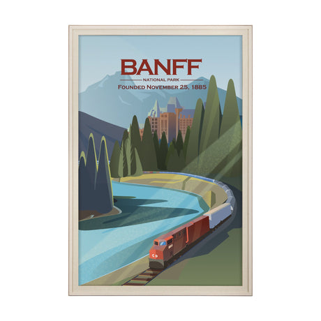 Banff Go Canada (XL) by Mercana Studio a Hand Embellished Decograph Framed Art Print under Glass by Mercana at Eve Furniture