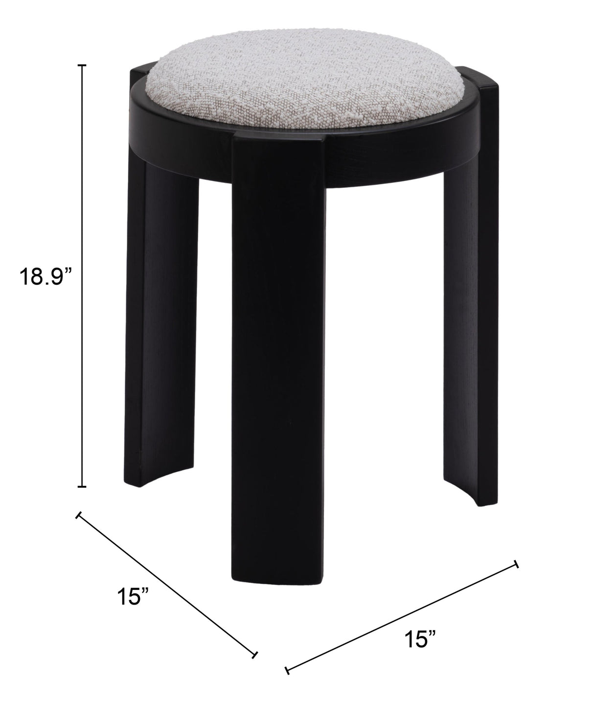 Banjul Misty Gray Ottoman by Zuomod at Eve Furniture