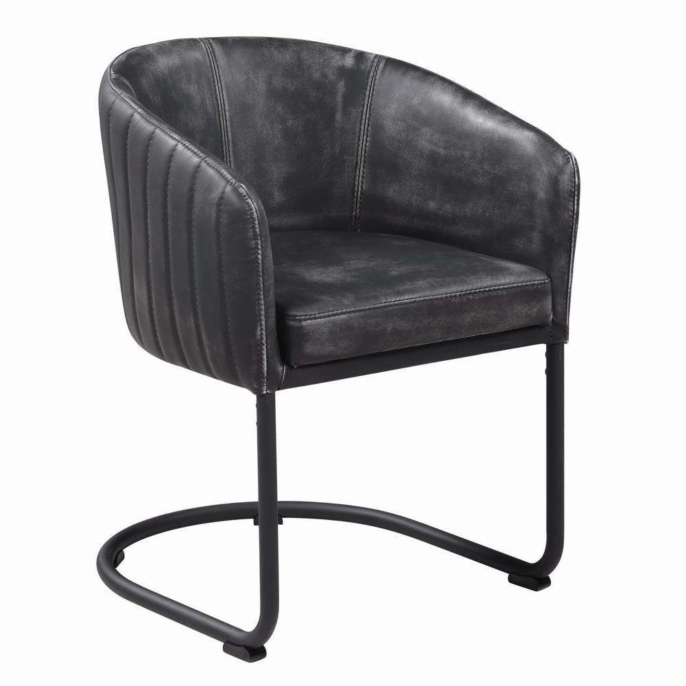 Banner Anthracite/Matte Black Upholstered Dining Chair