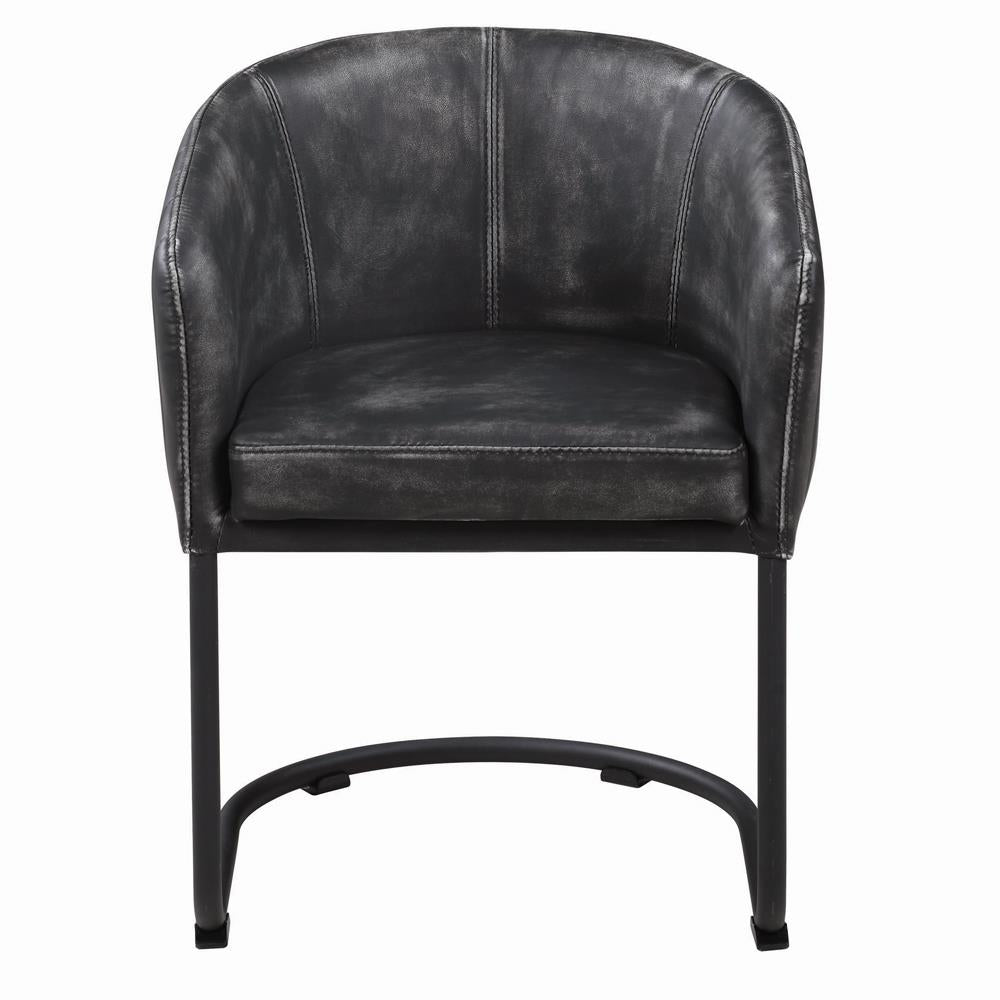 Banner Anthracite/Matte Black Upholstered Dining Chair