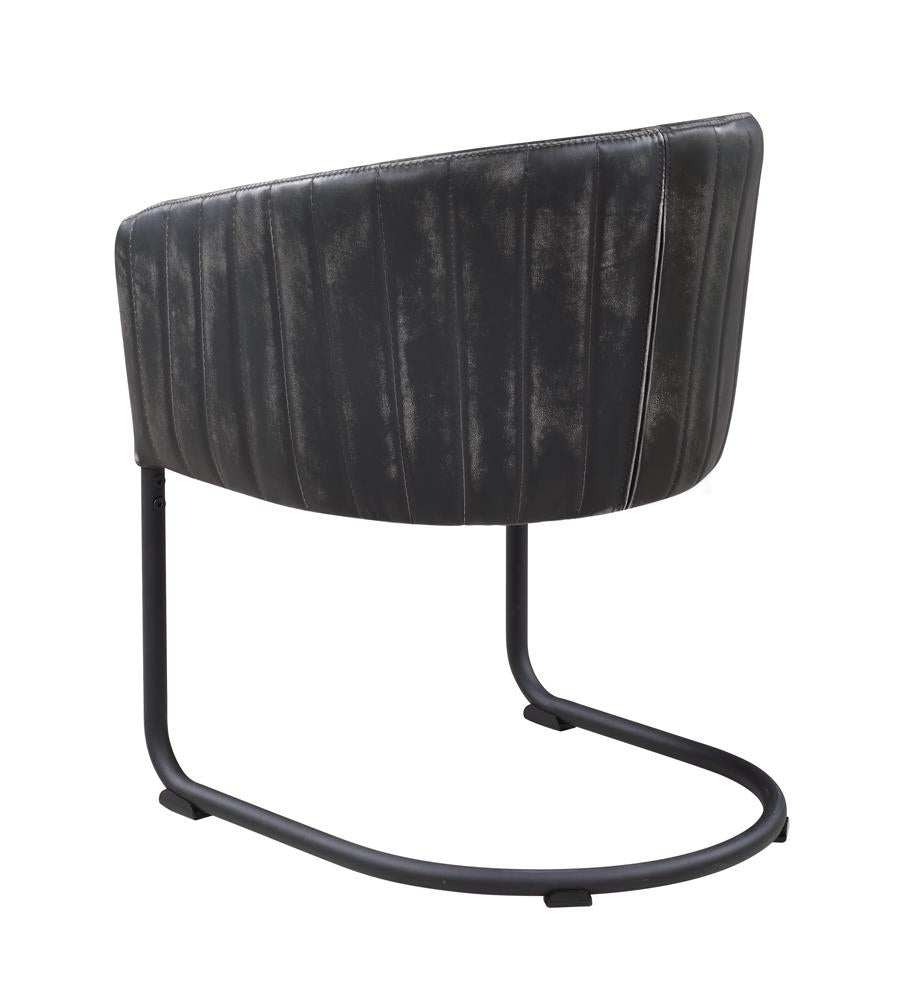 Banner Anthracite/Matte Black Upholstered Dining Chair