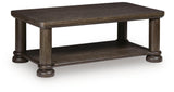 Bannette Dark Brown Coffee Table by Ashley at Eve Furniture