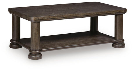 Bannette Dark Brown Coffee Table by Ashley at Eve Furniture